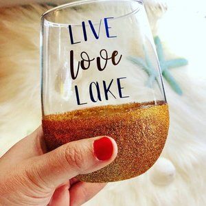 Live Love Lake Stemless Wine Glass 15OZ